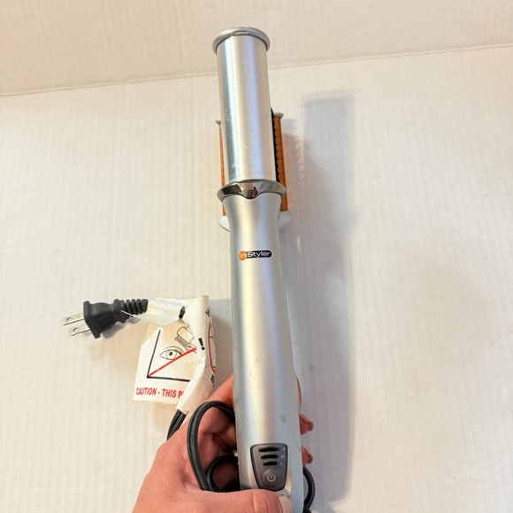InStyler IS1001 Silver/Orange Curling Iron Rotates with Brush It Works Great - Picture 3 of 6